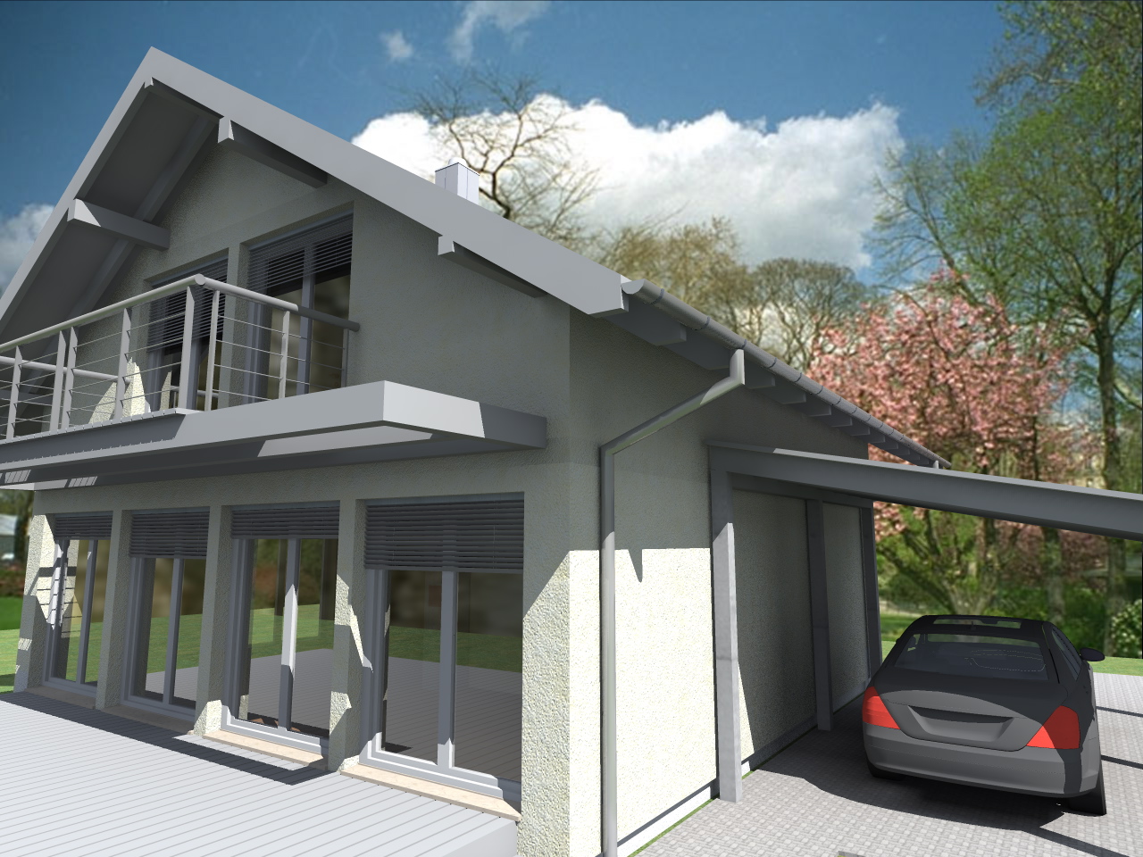 Ytong Einfamilienhaus moderner Stil mit Balkon