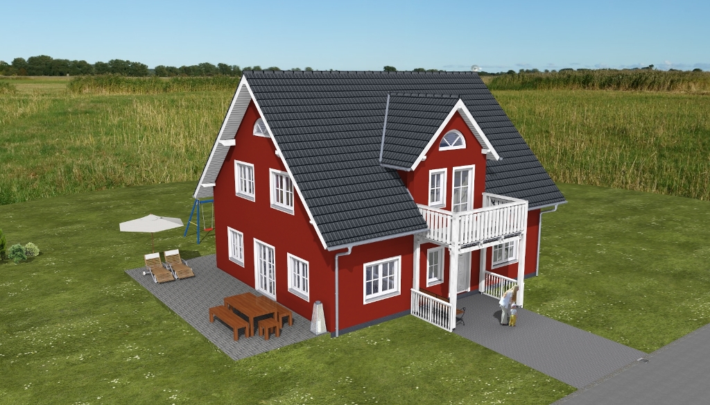 Hausbau rotes Schwedenhaus